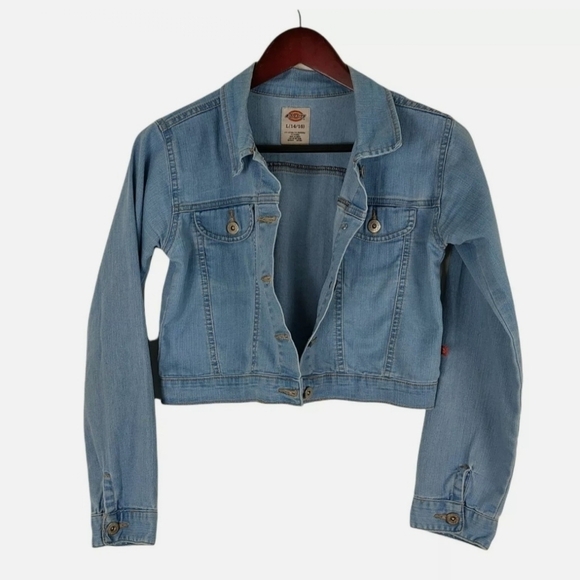 Dickies Girl's Light Blue Denim Jean Jacket Sz Large (14/16) - Picture 5 of 5